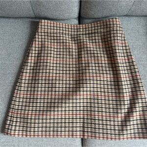 Jcrew Plaid Wool Skirt